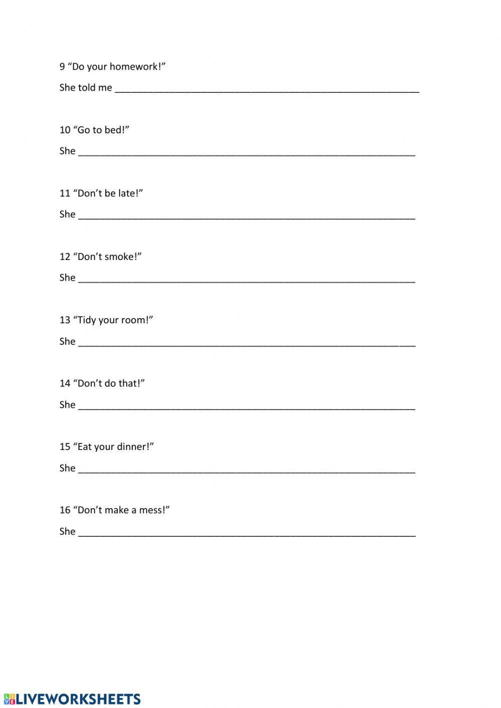 Reported Requests and Commands