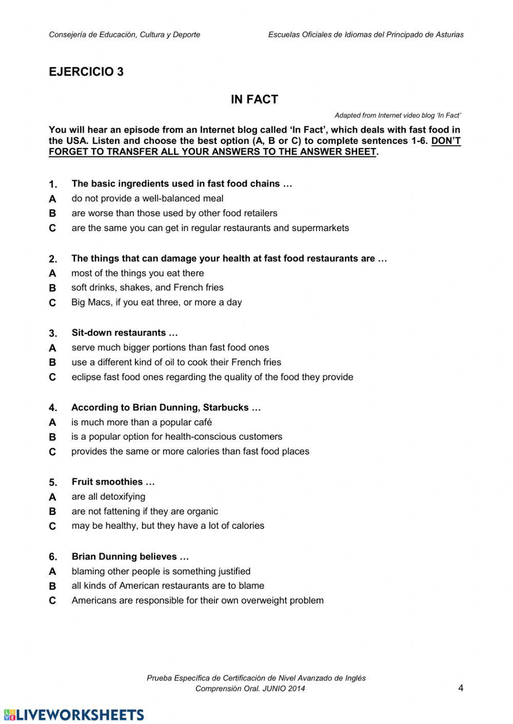 Listening Asturias Official School of Languages