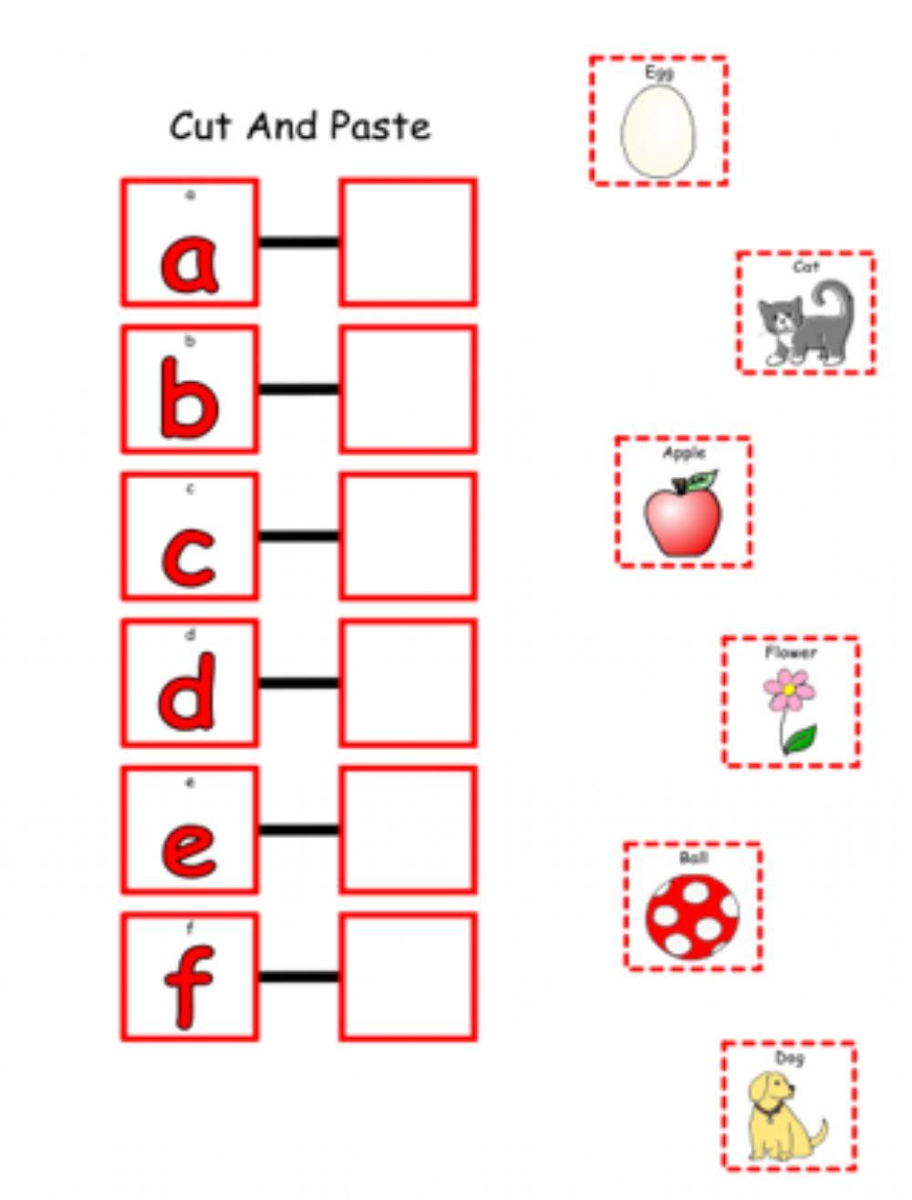Matching Alphabet a-f