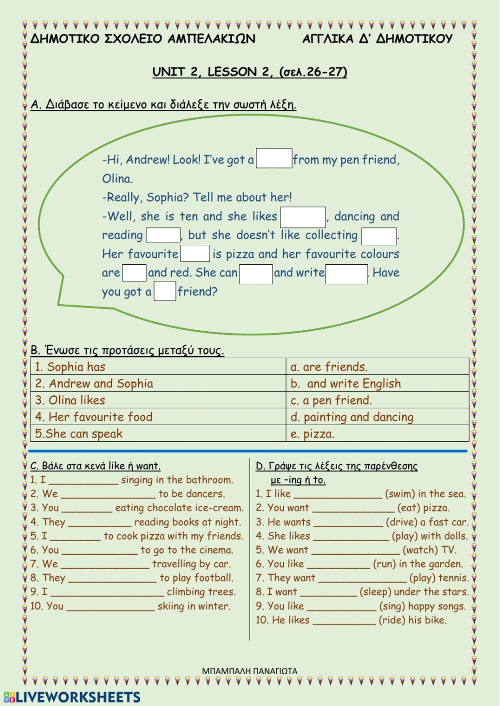 Unit 2, lesson 2 Unit 2, lesson 2