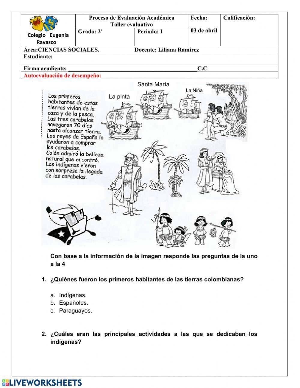 Taller EVALUATIVO sociales