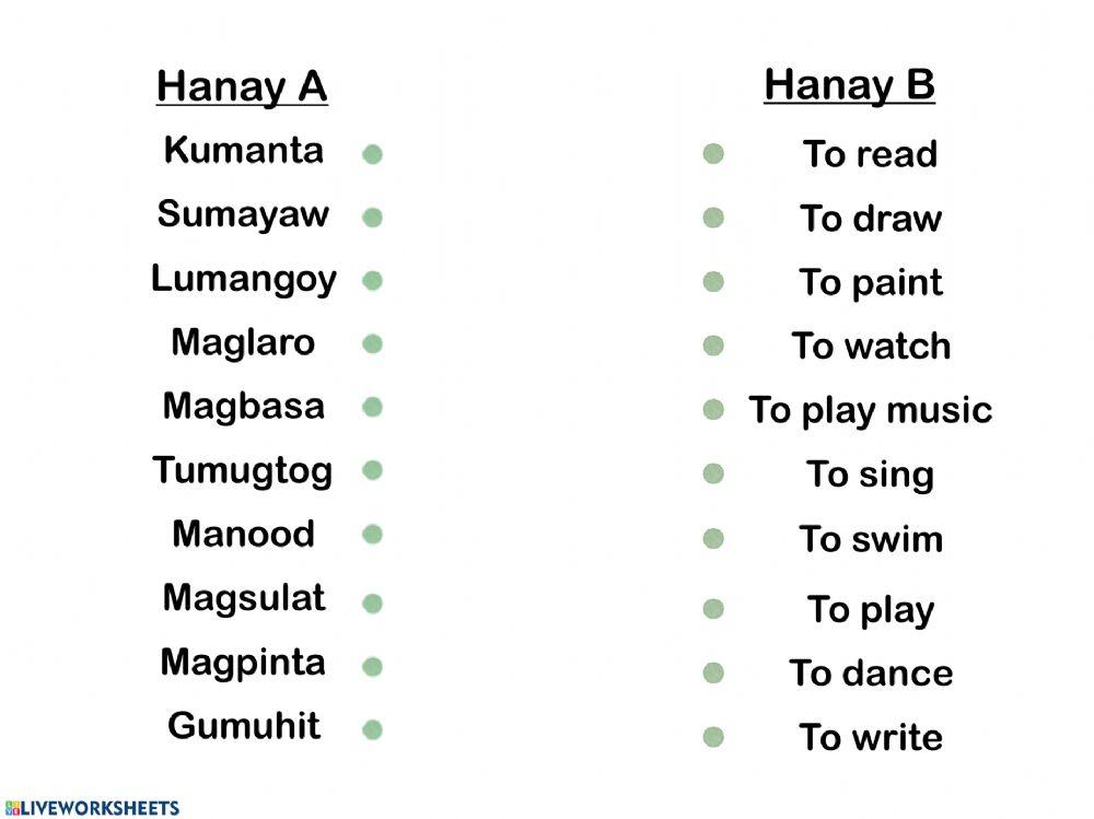 Filipino Worksheet (MT1)