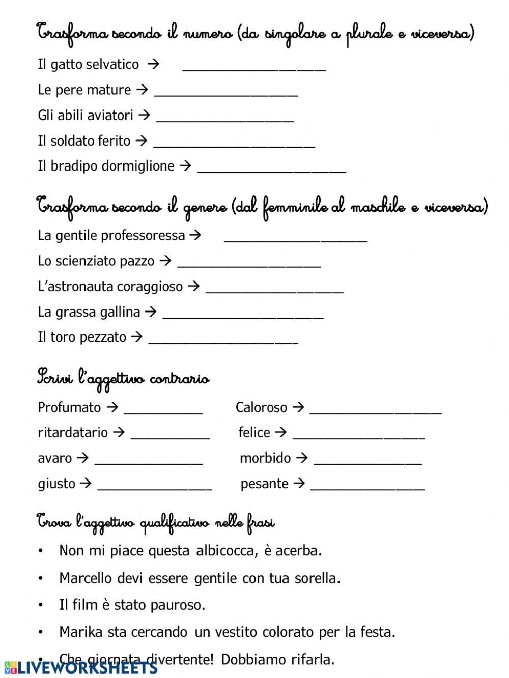 Gli aggettivi qualificativi 2