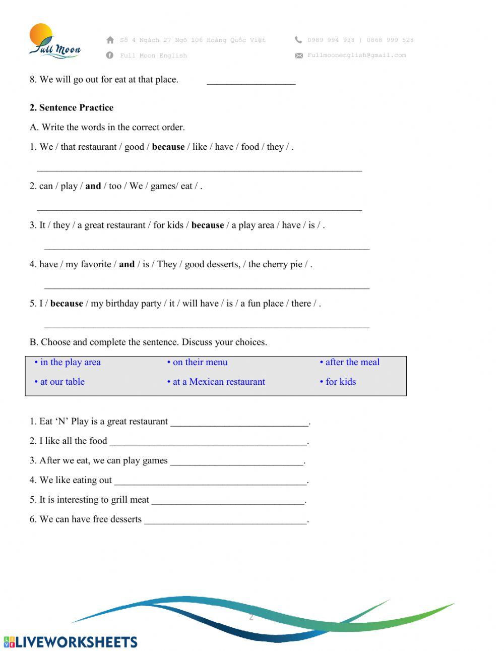 Unit 7-My favorite restaurant