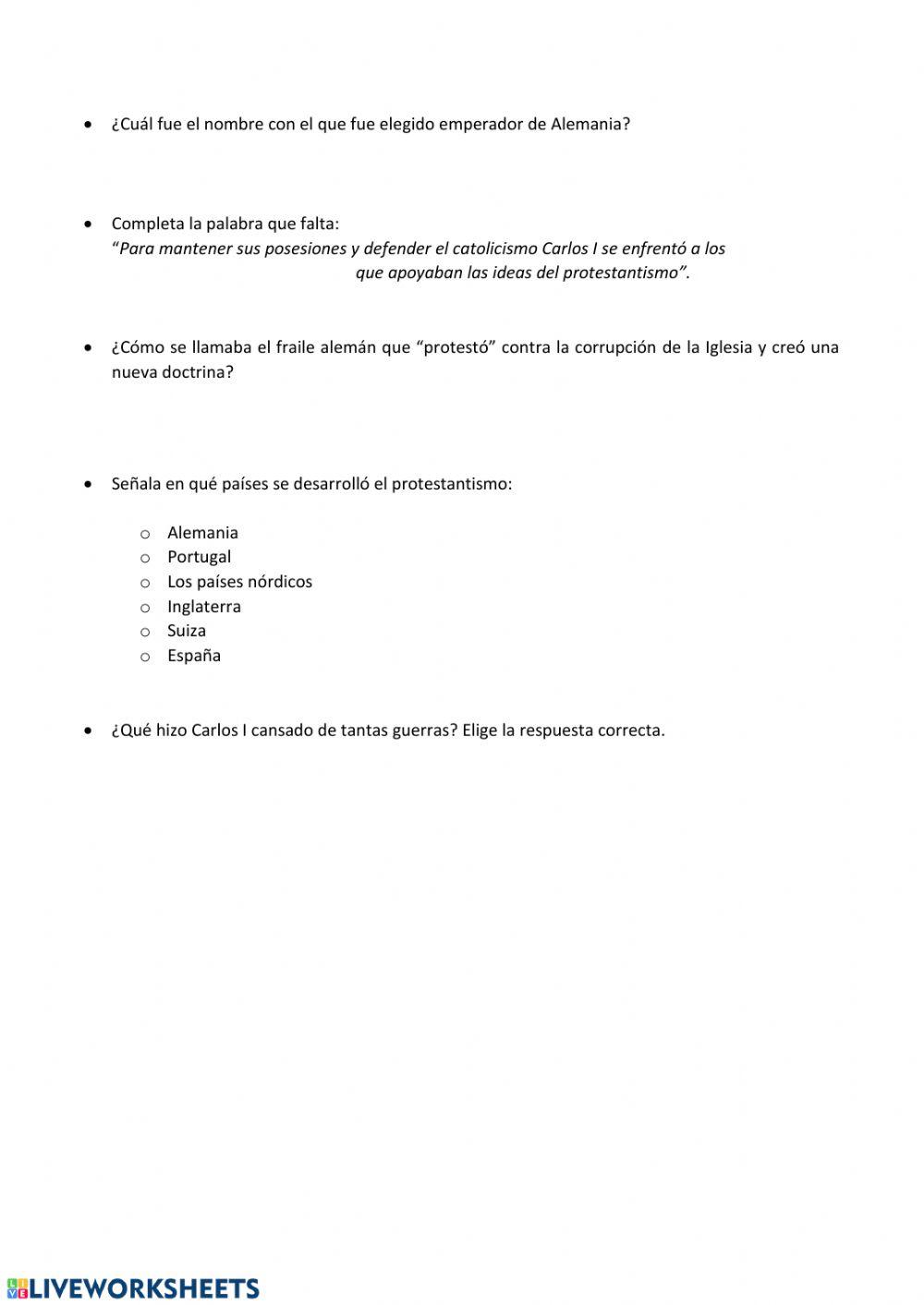 El reinado de Carlos I