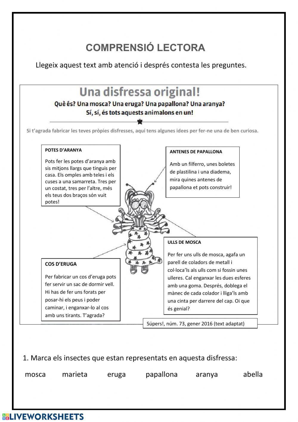 Comprensió Lectora Comprensió Lectora