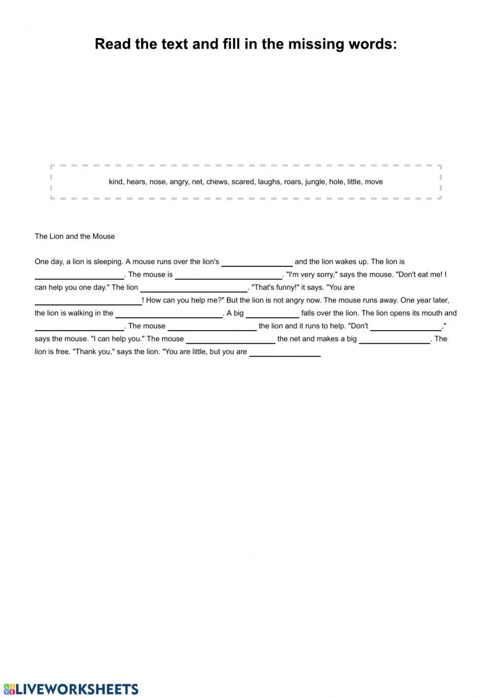 Family and Friends 3 unit 5 - gapped text