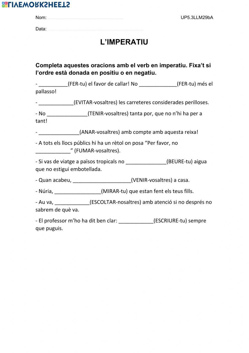 L'imperatiu (II)