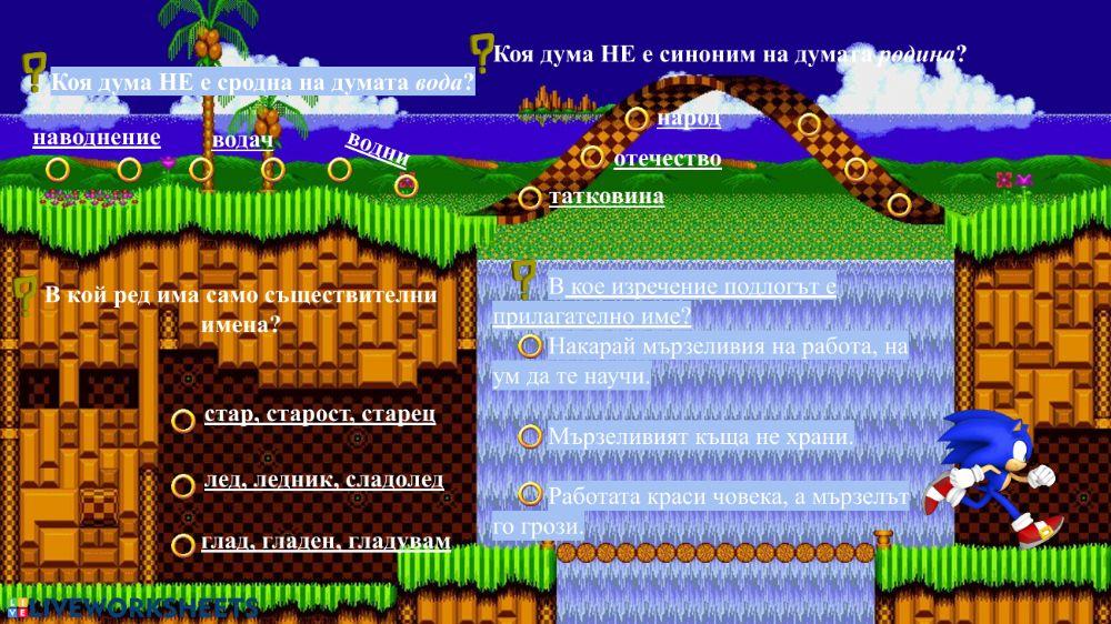 Соник БЕЛ 4 клас