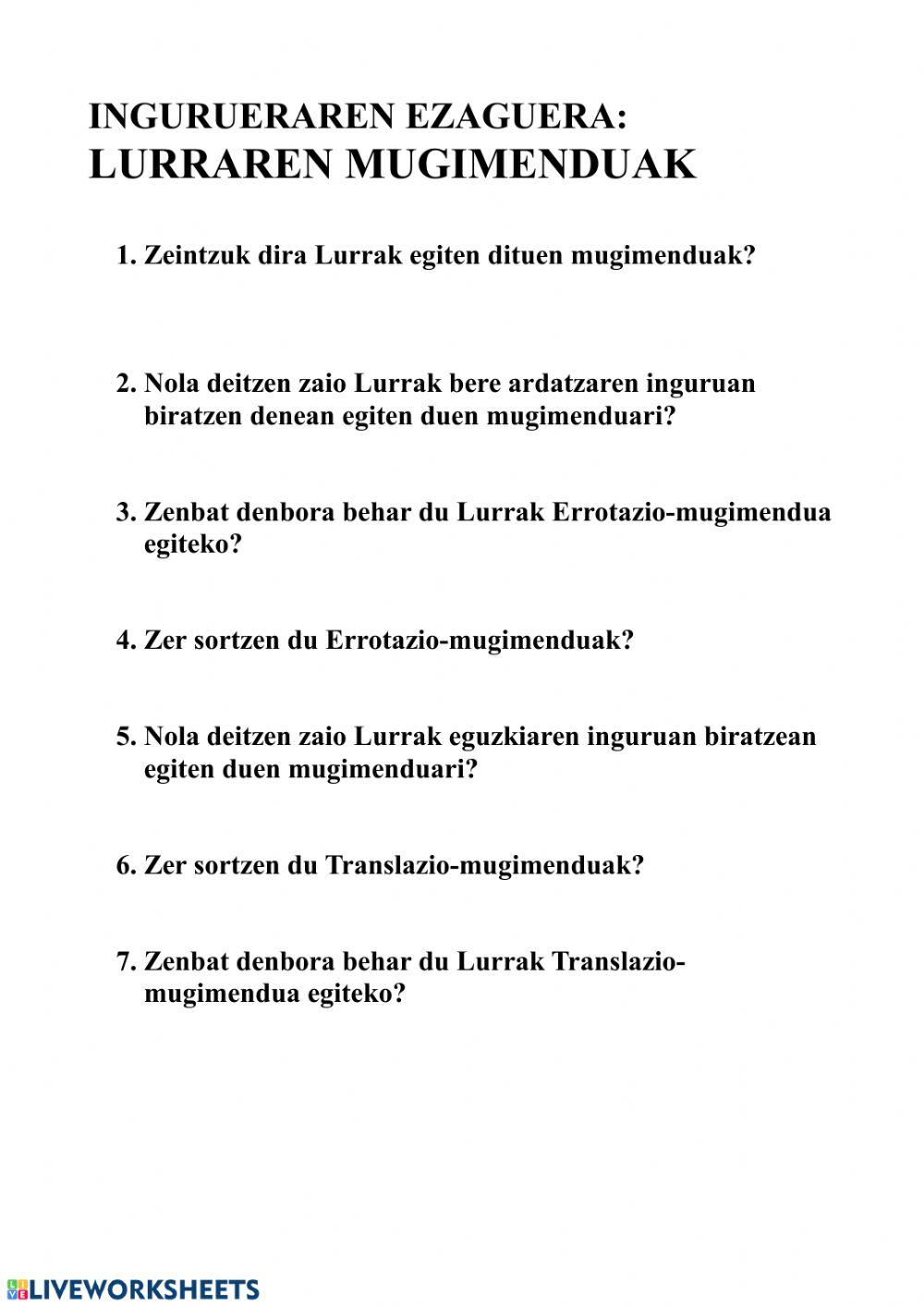 Lurraren mugimenduak