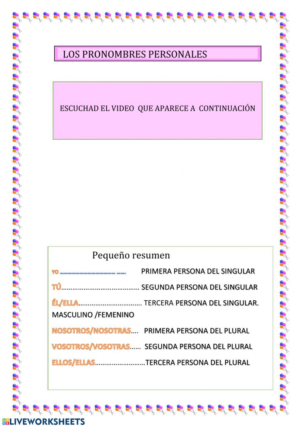 Pronombres Personales