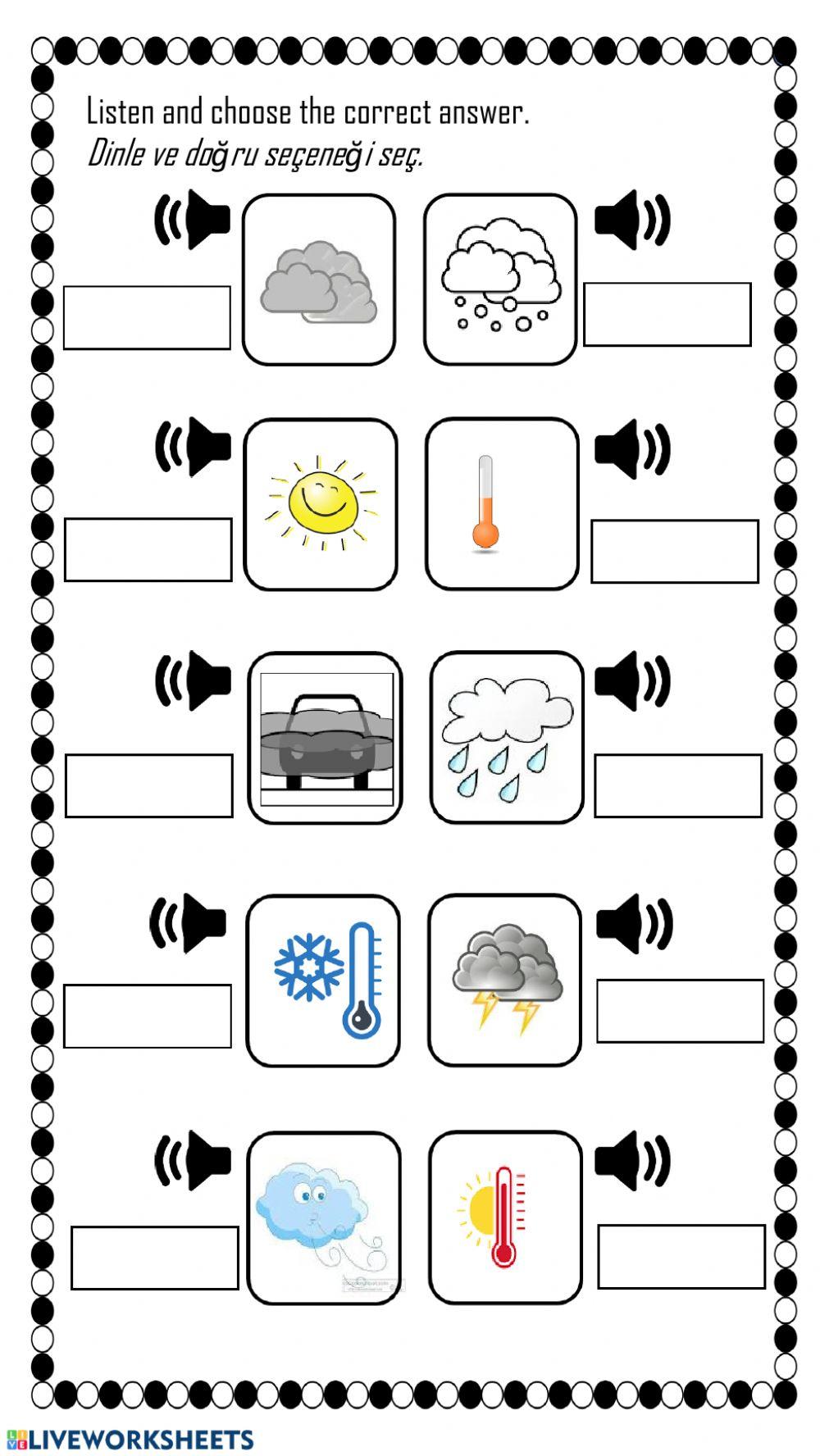 Weather 1 interactive worksheet | Live Worksheets