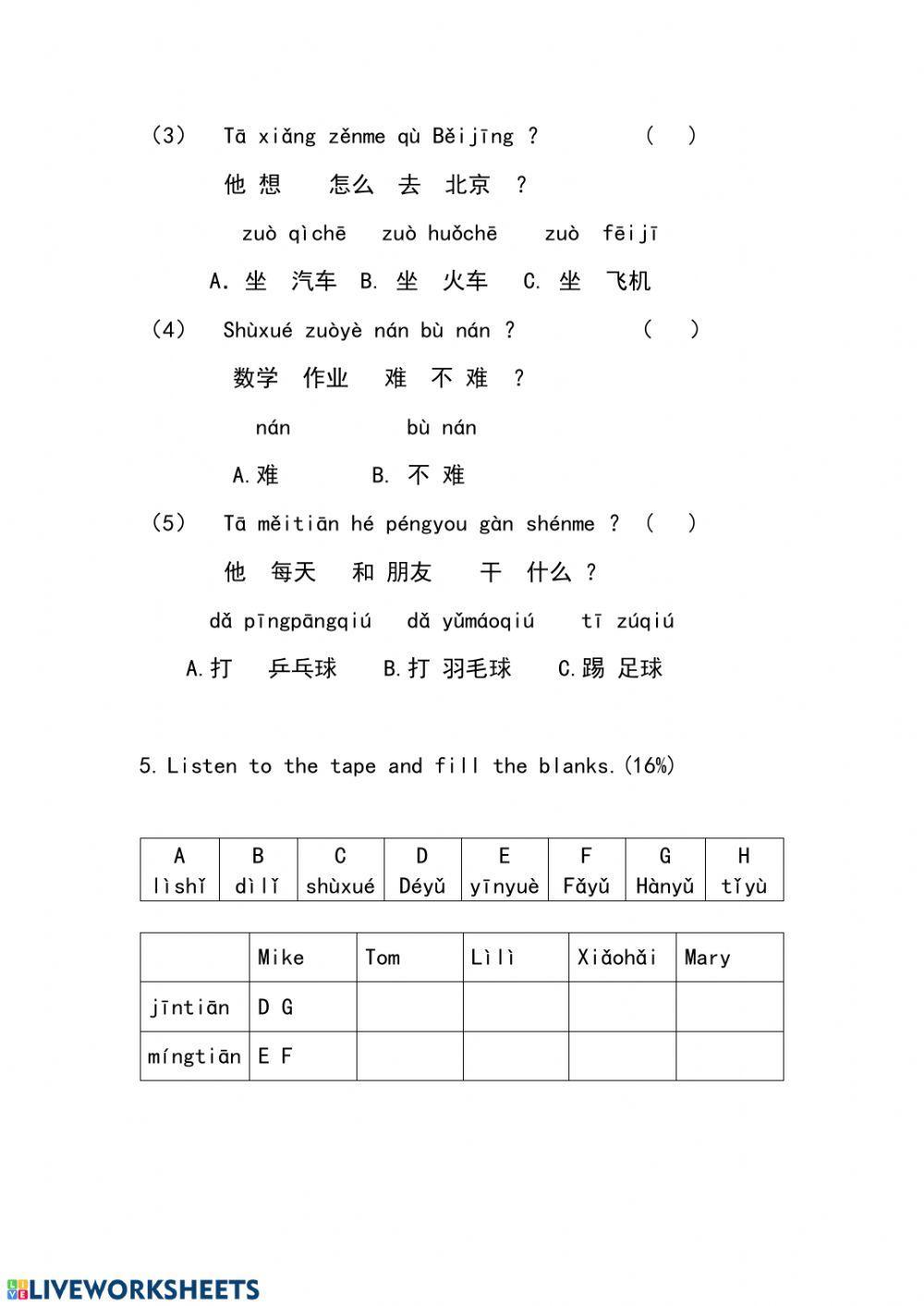 Unit four school life