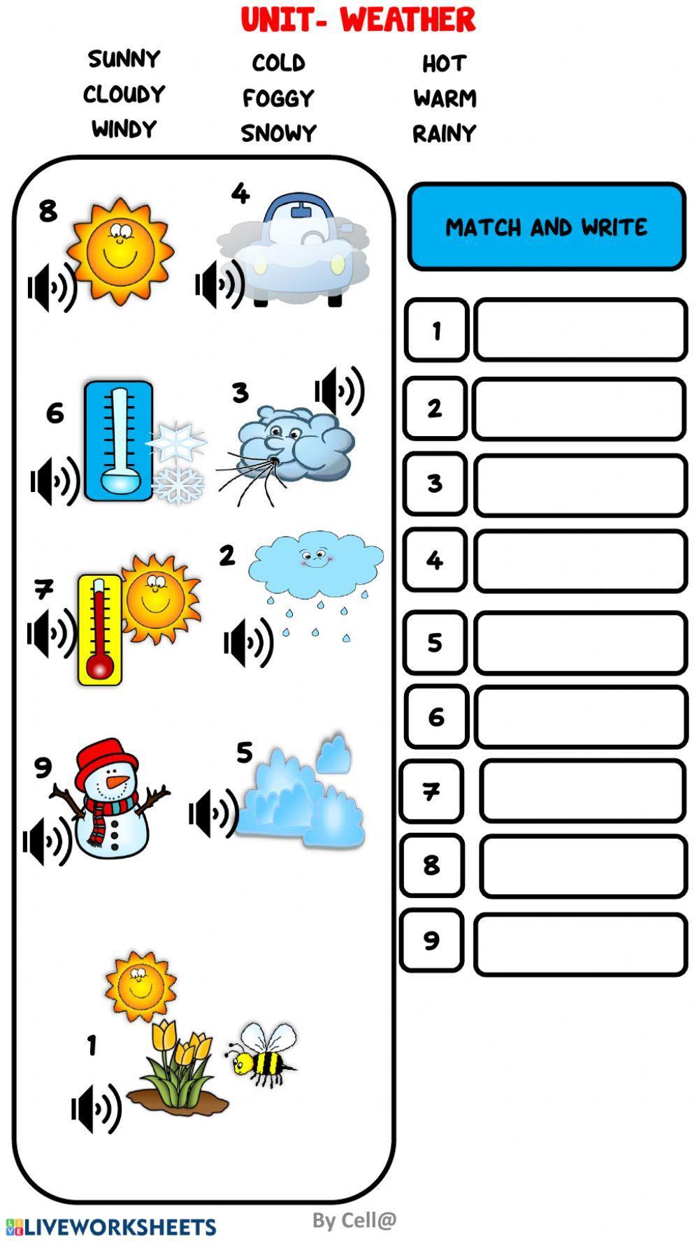 Weather Listen and write Weather Listen and write