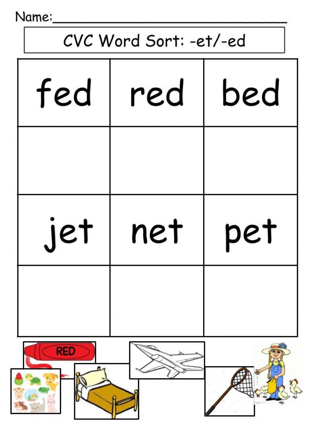 CVC Words -et--ed CVC Words -et--ed