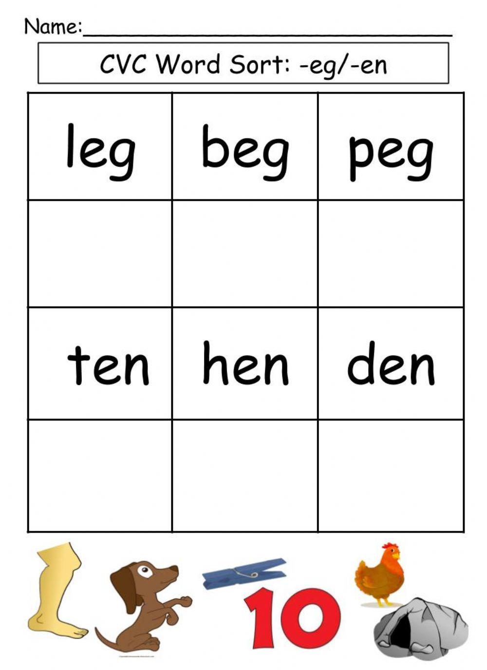 CVC Words -en--eg CVC Words -en--eg