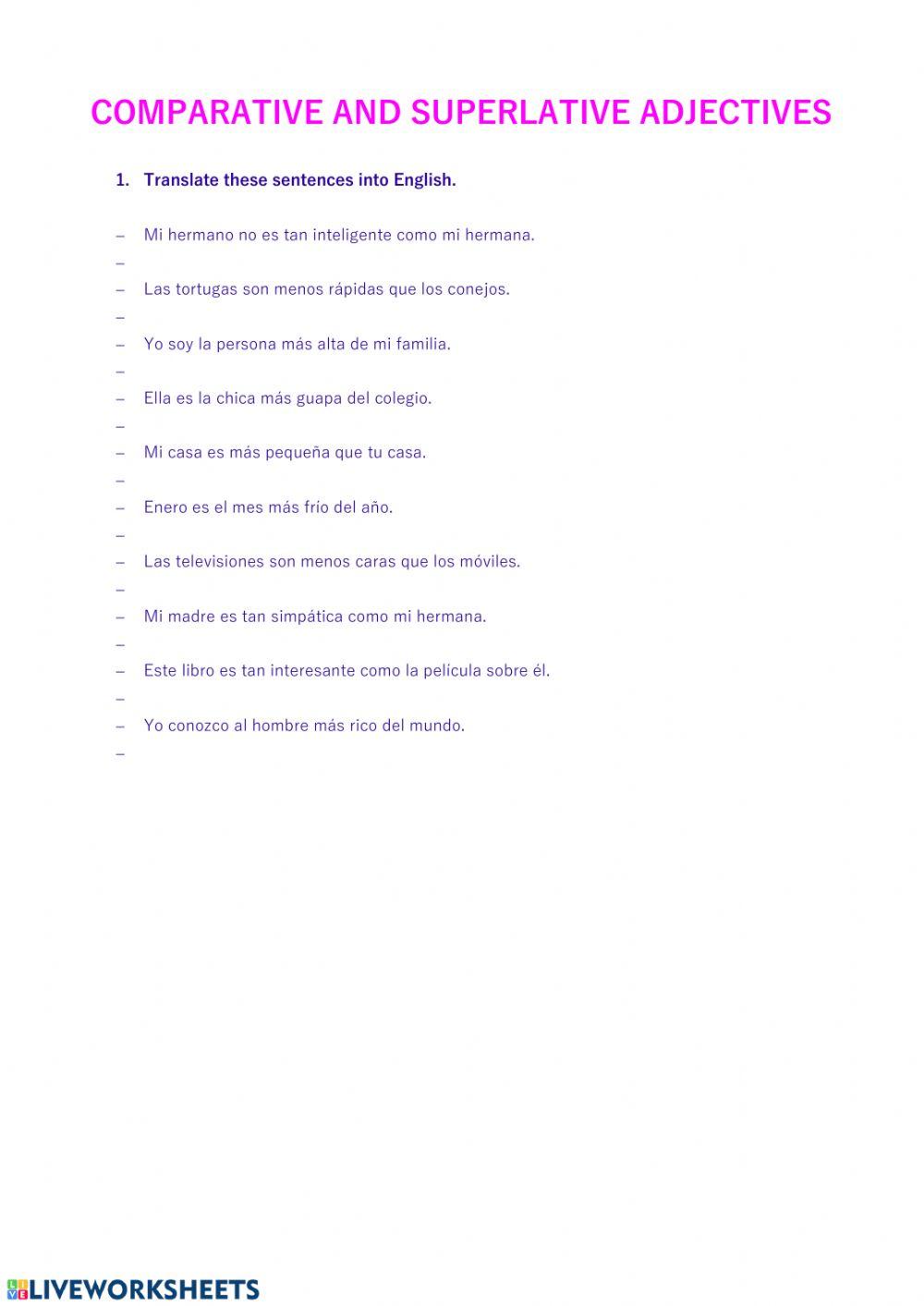 Comparatives and superlatives