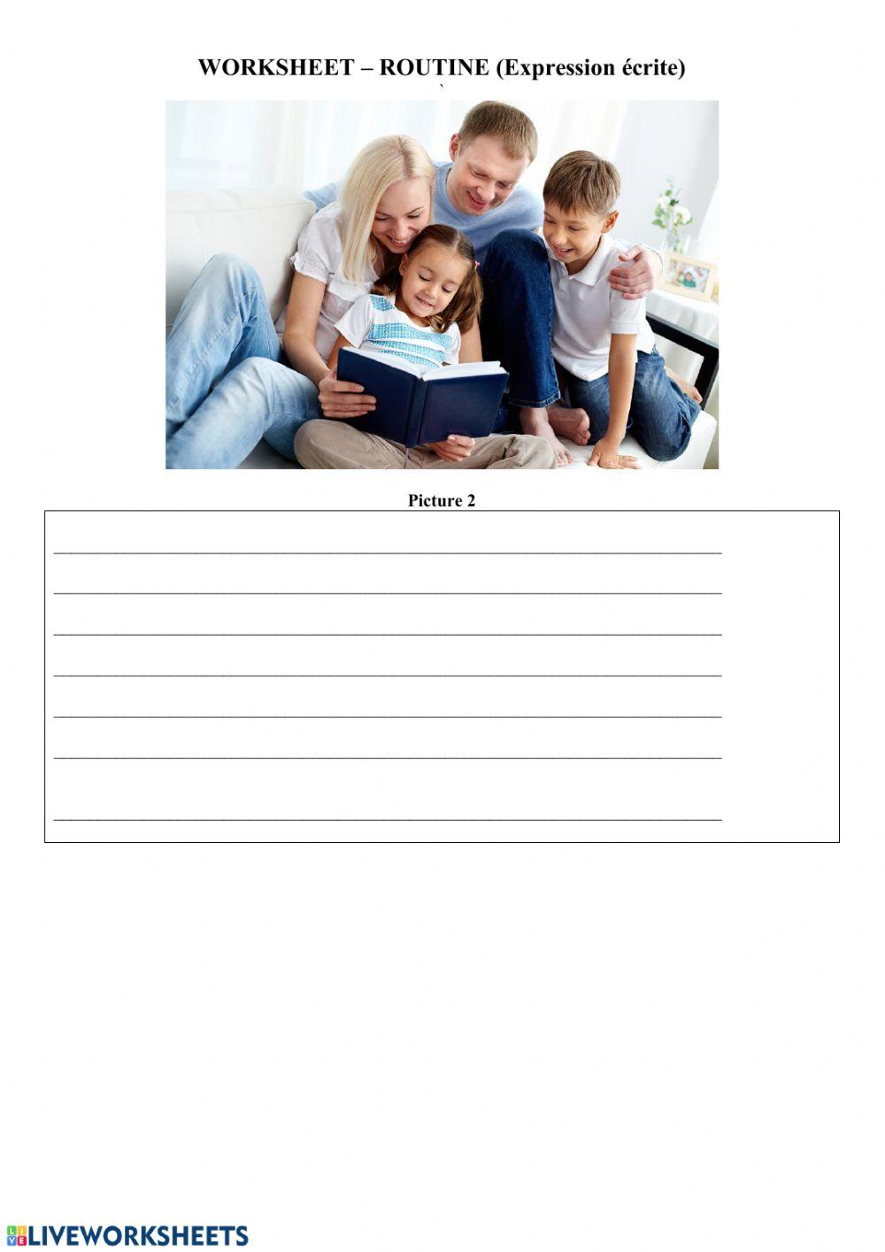 Y7 - Worksheet - routine - photos - EE