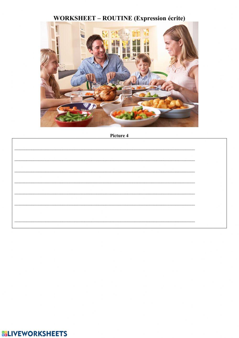 Y7 - Worksheet - routine - photos - EE