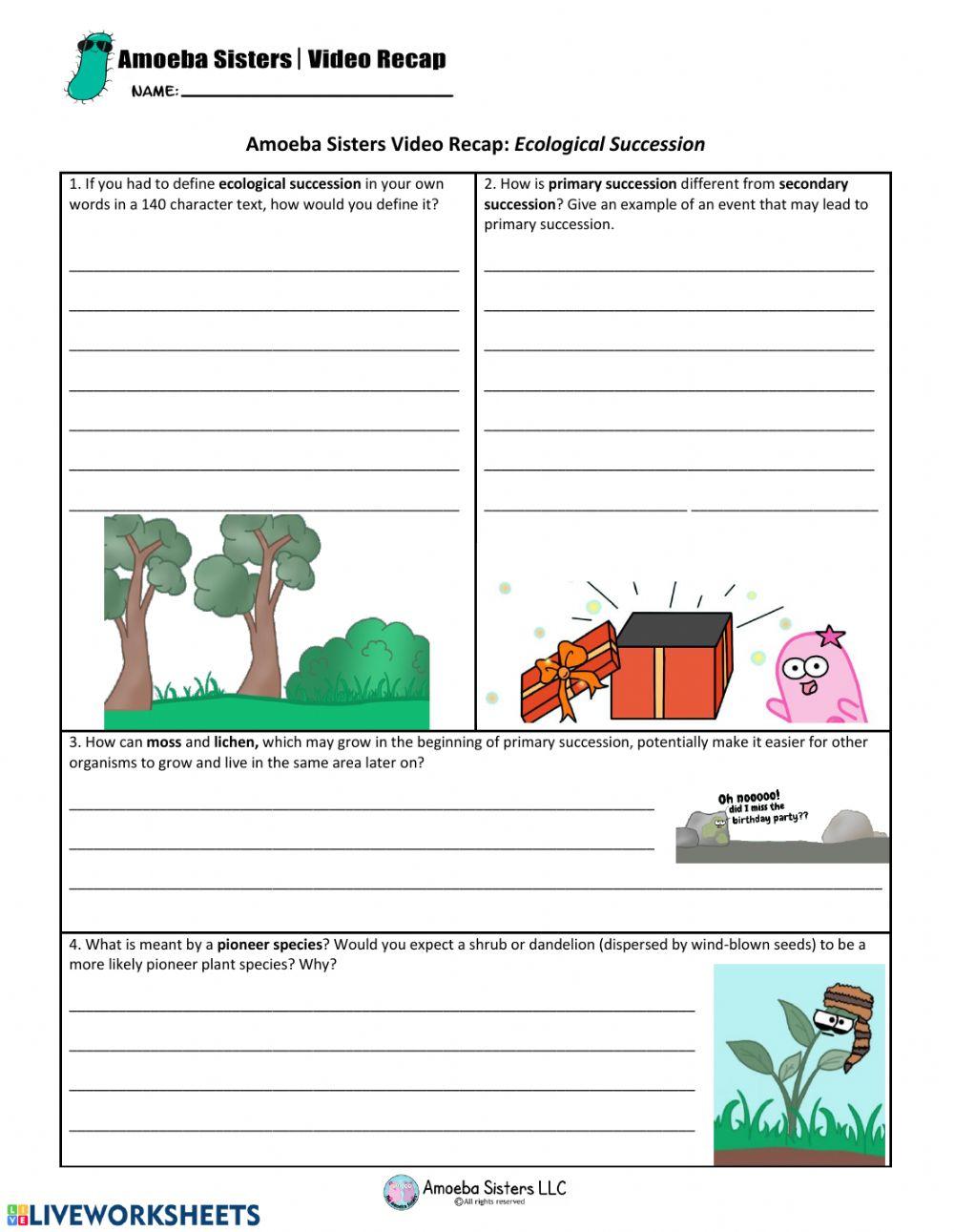 Amoeba Sisters Ecological Succession Worksheets 5495241