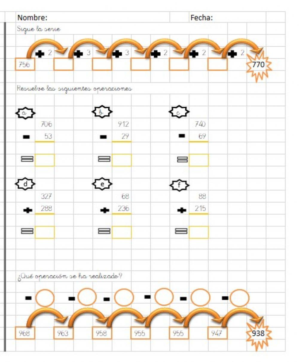 Numeración y operaciones