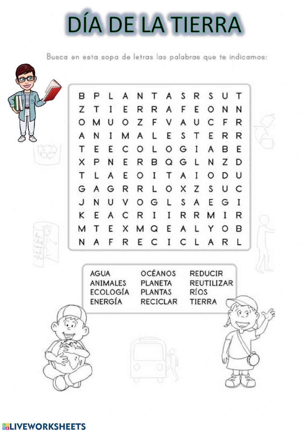 Sopa de letras planeta Tierra Sopa de letras planeta Tierra