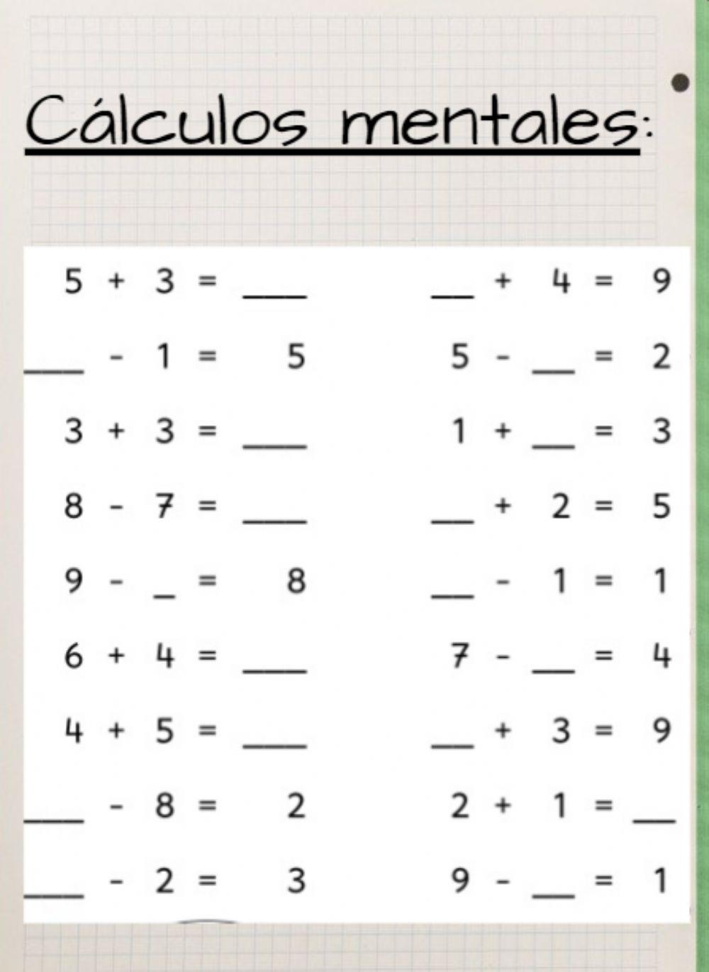 Cálculos mentales
