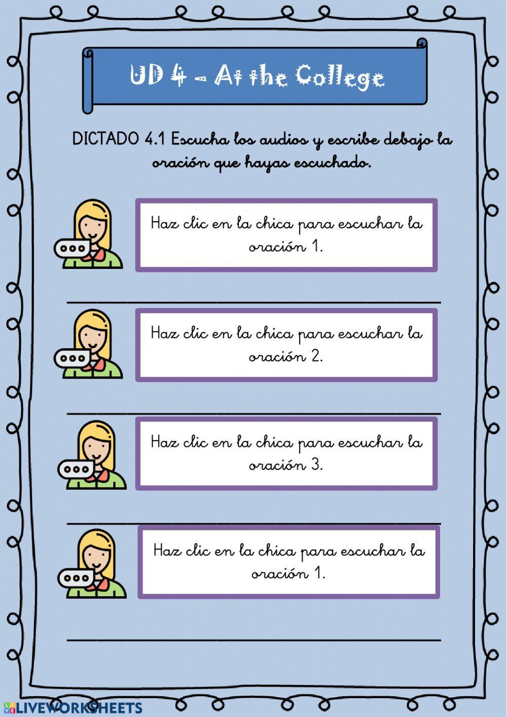 At the College - 5º UD 4 - Ficha 8