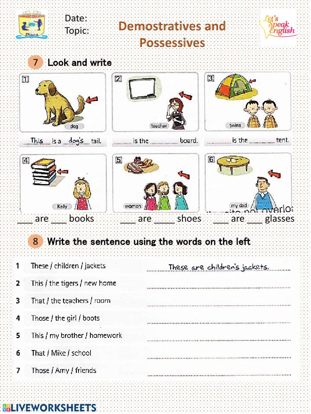 Demostrative and possessive