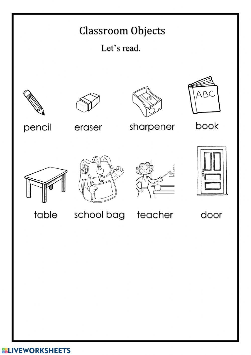 'I Can See' Classroom Objects