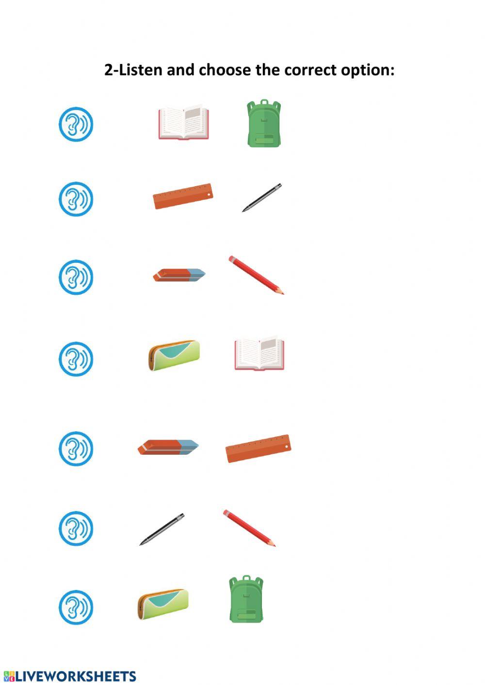 Ficha 2 School objects