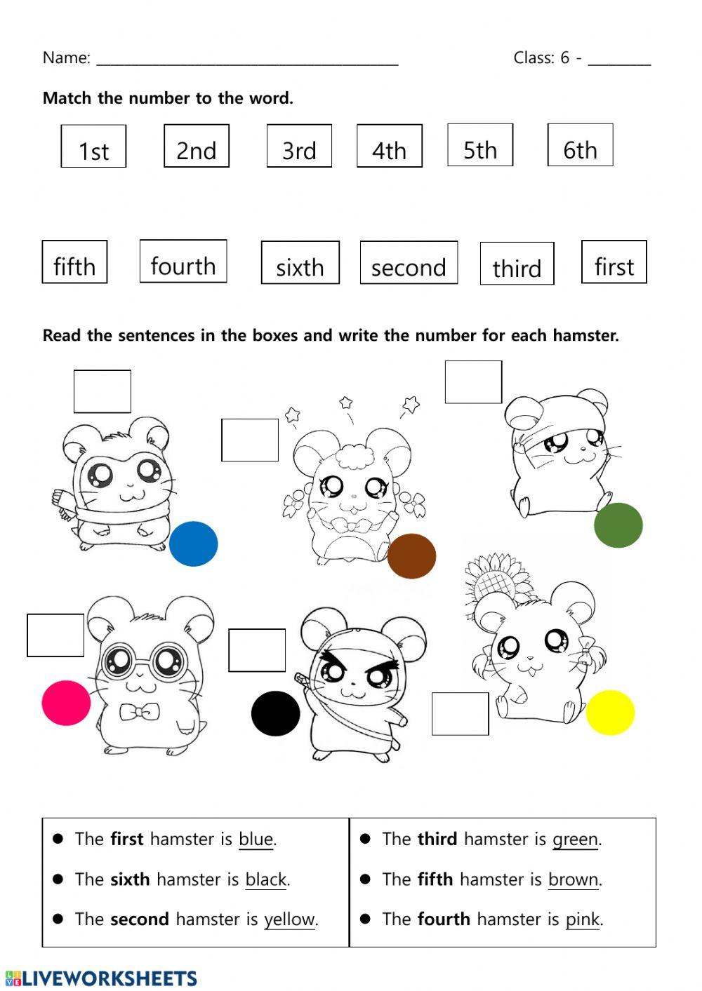 Ordinal numbers 2006 | linateacher | Live Worksheets