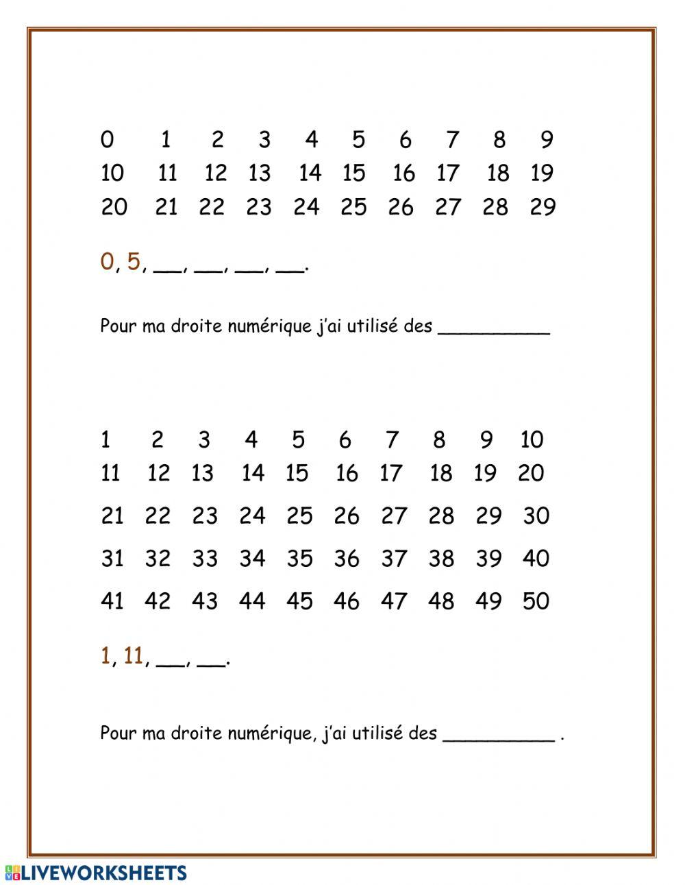 J'apprends à compléter mes suites numériques.