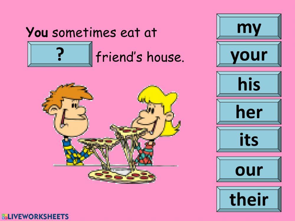 Possessive adjectives game