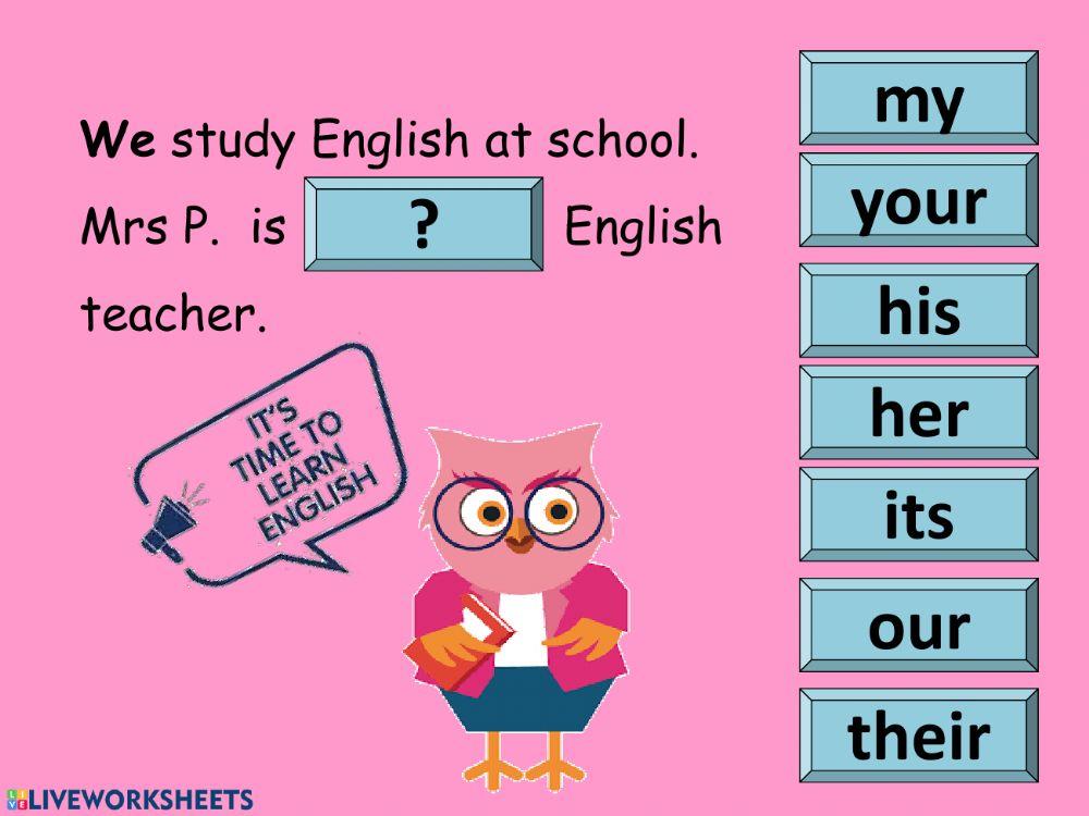 Possessive adjectives game