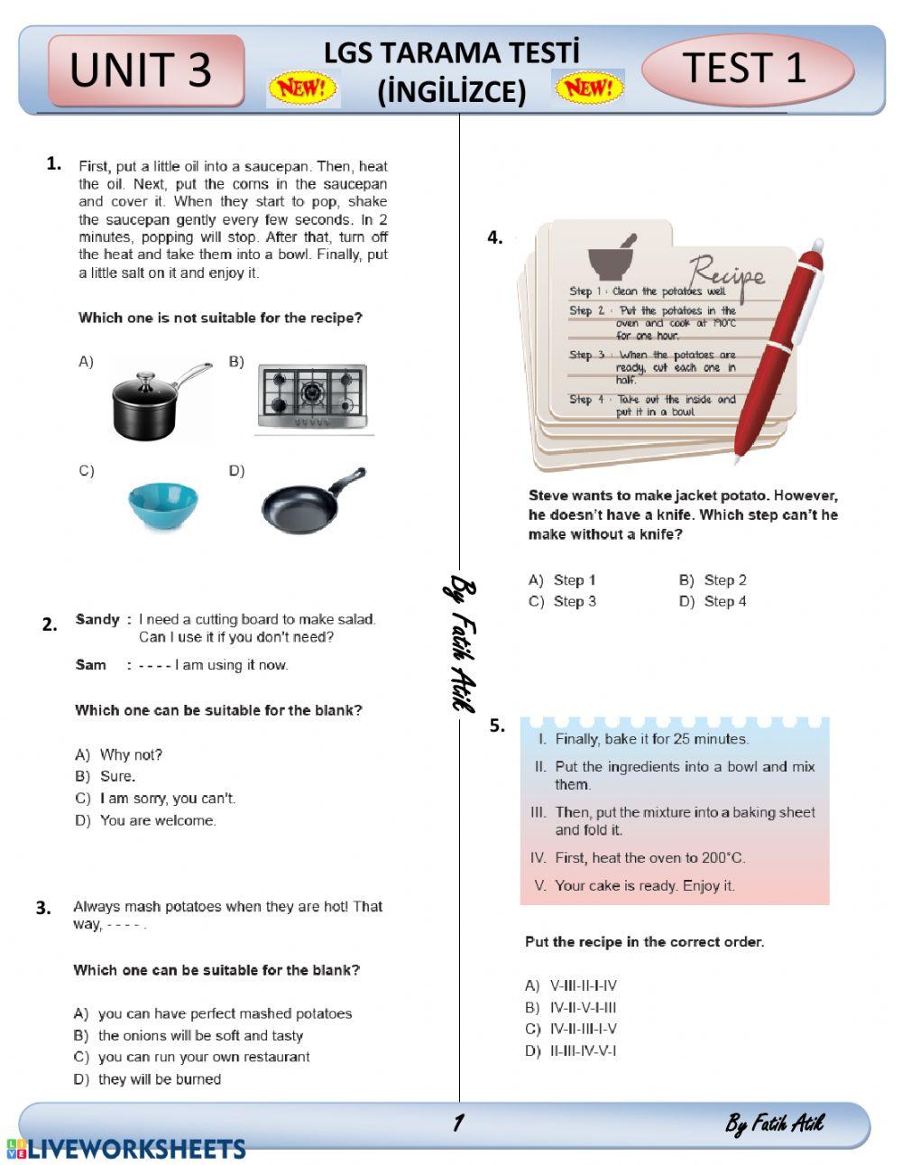 Unit 3 - in the kitchen