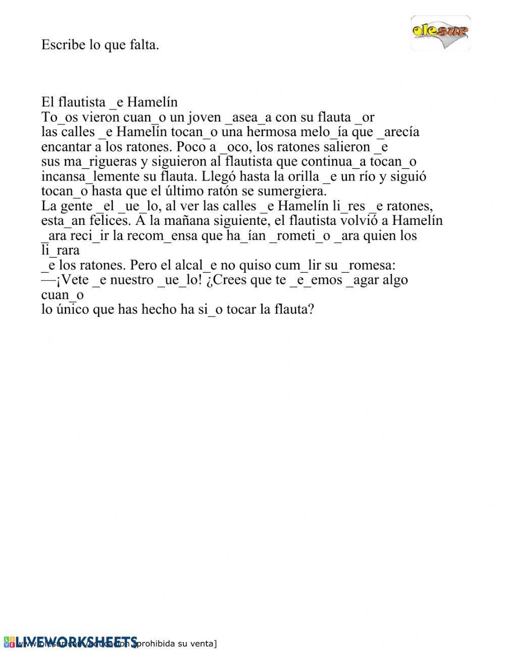 Completa palabras con las letras p, b y d