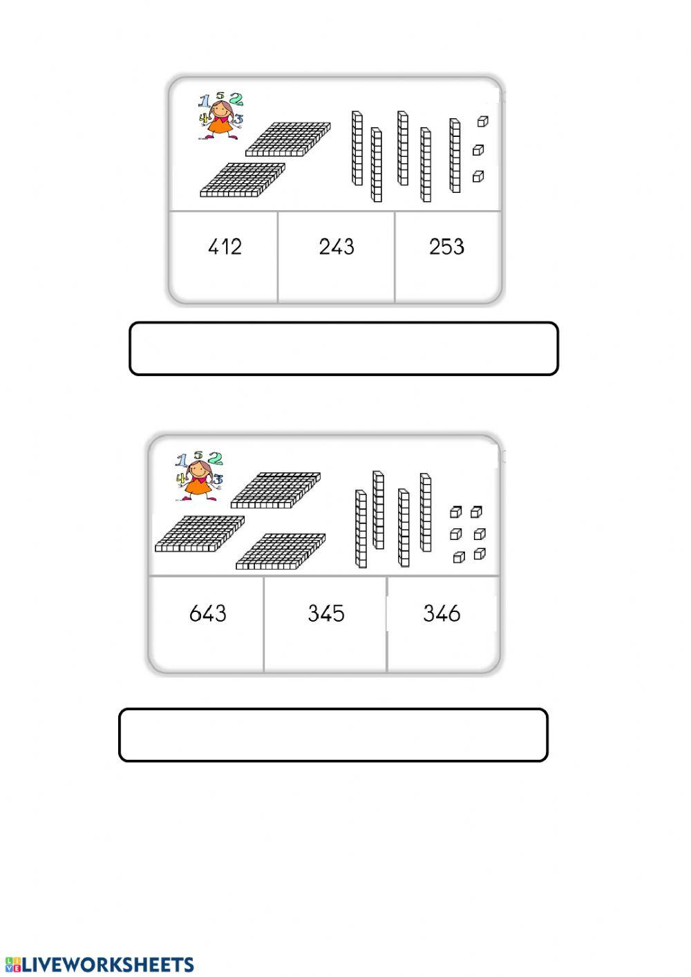 Zenbakien izenak (100 eta 1000 artean)