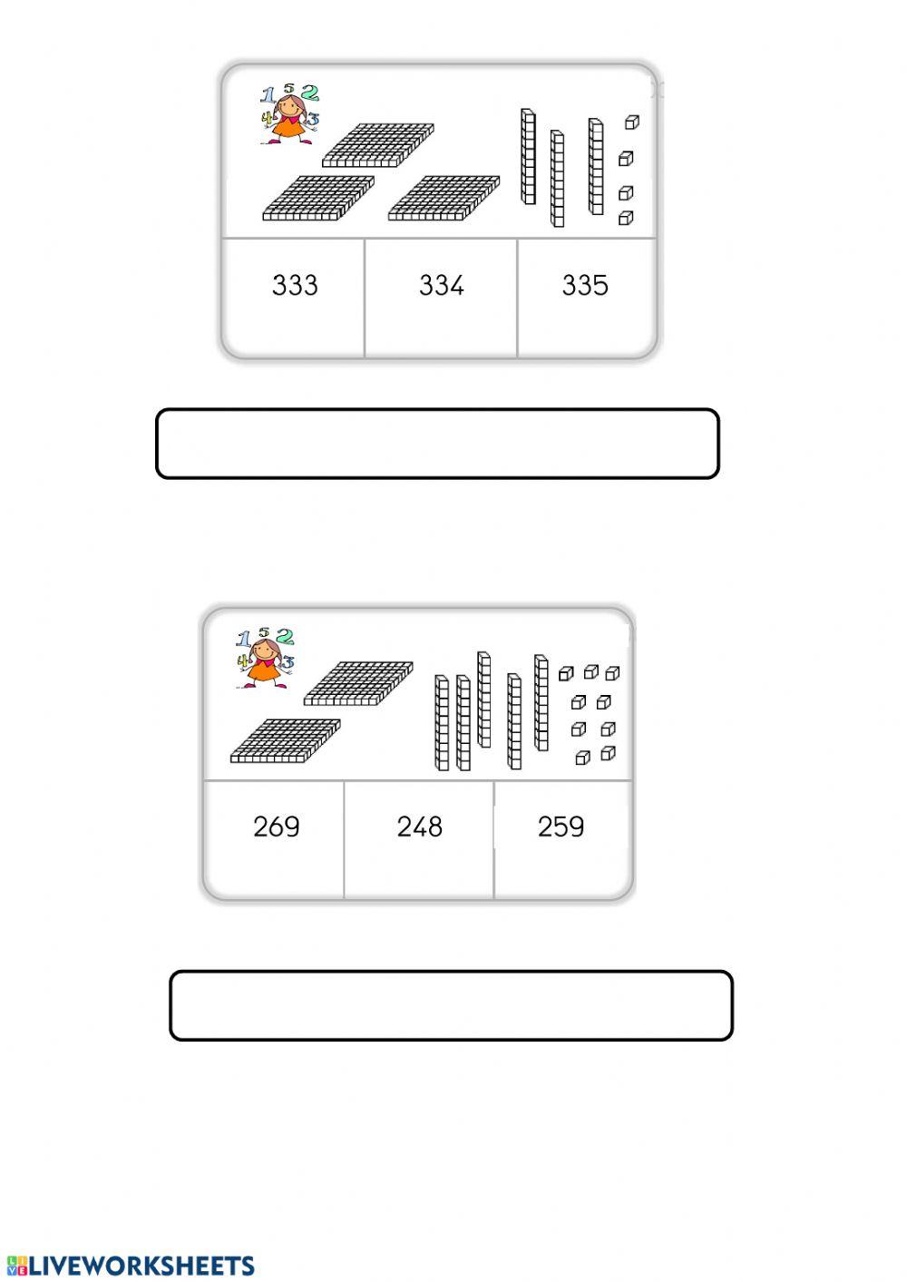 Zenbakien izenak (100 eta 1000 artean)