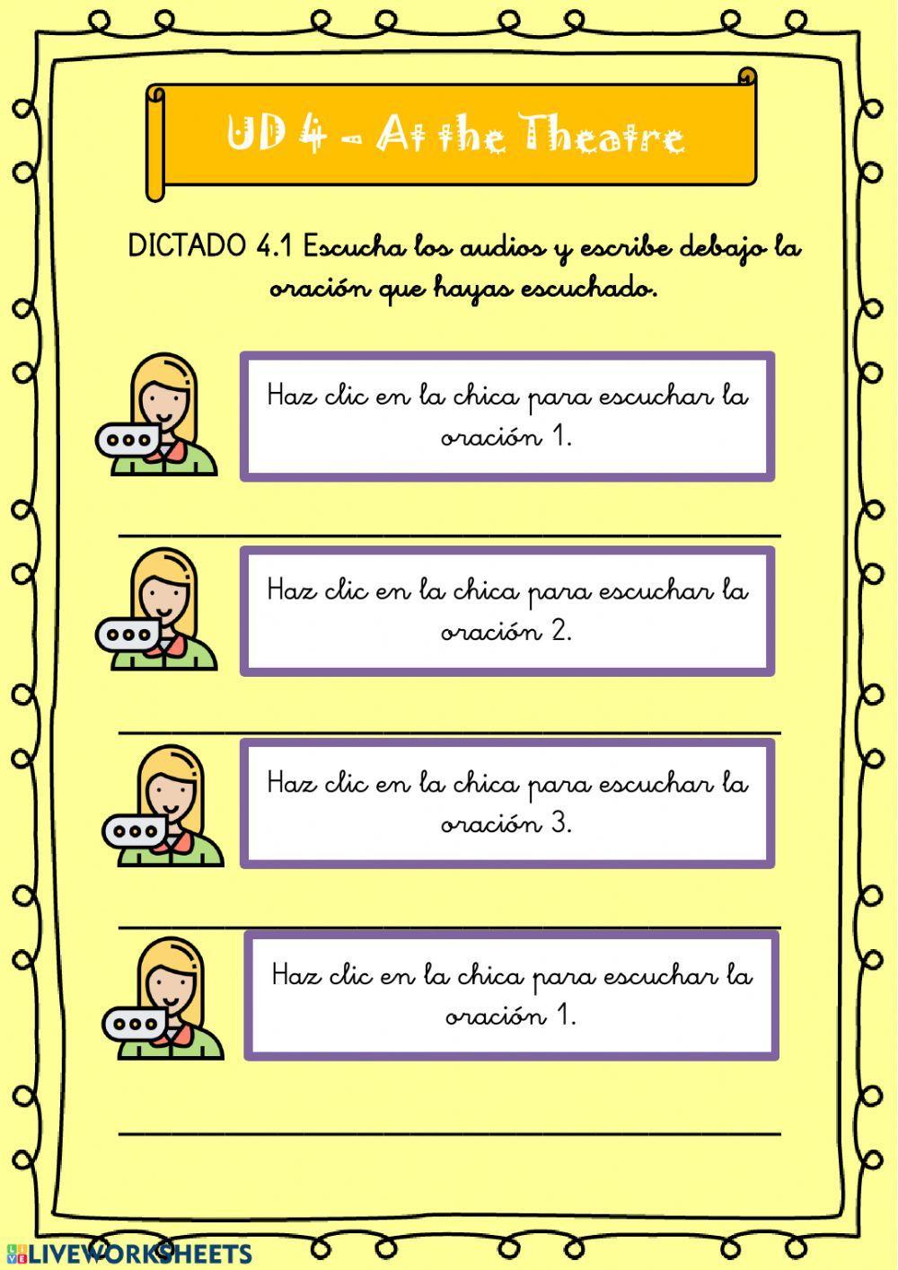 At the Theatre - 6º UD 4 - Ficha 8