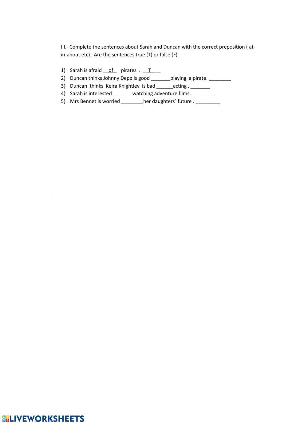 Adjective - preposition collocations