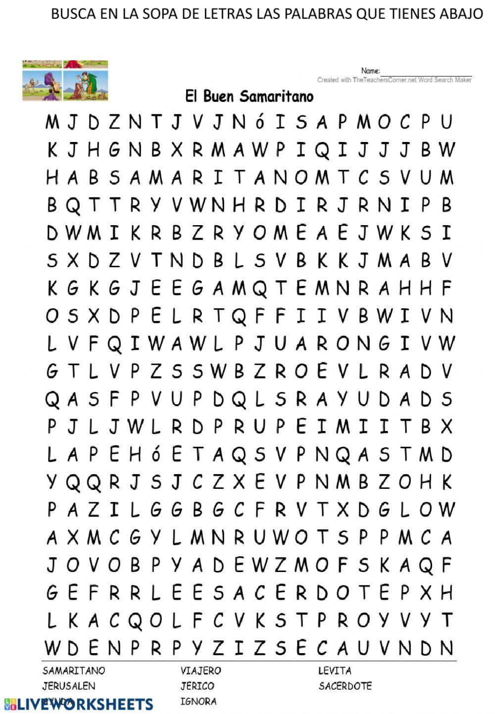 Pasatiempos el buen samaritano 1