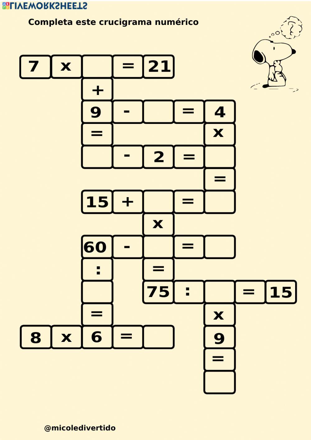 Crucigrama numérico