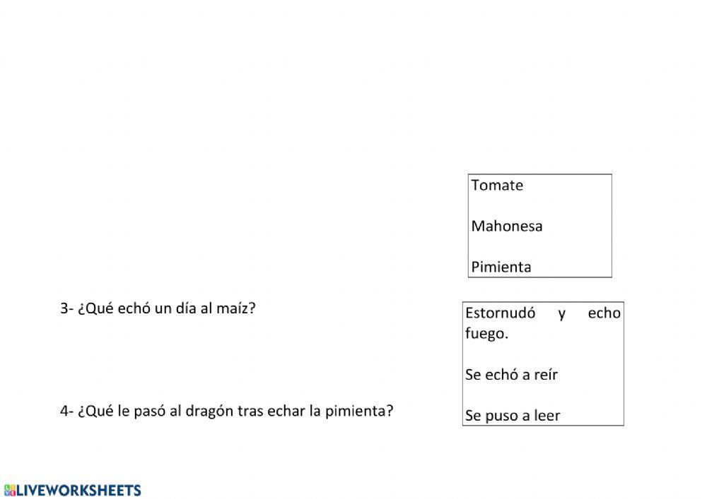 Ciestiones cuento El Dragón Chef