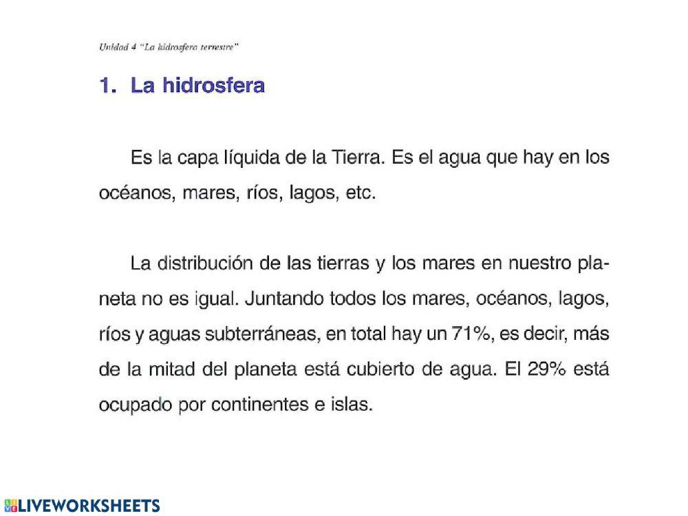 Texto naturales hidrosfera