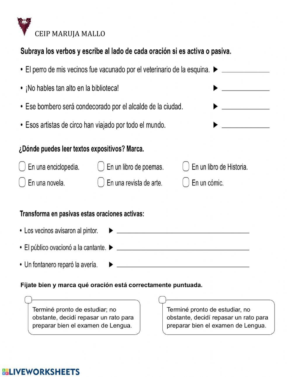 examen-tema-8-y-9-de-lengua-worksheet-live-worksheets