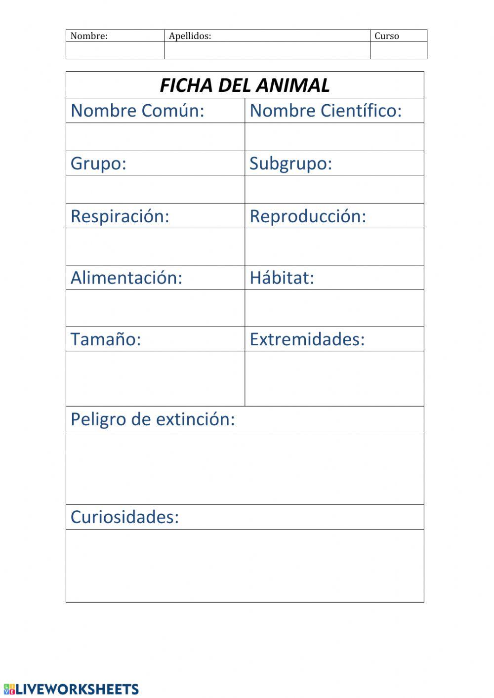 Ficha para animales 2