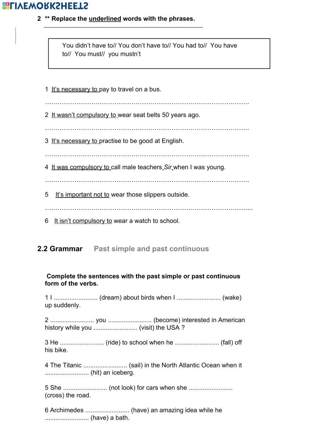 Grammar review 3º ESO