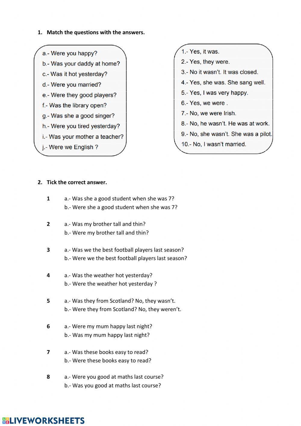 Past simple questions