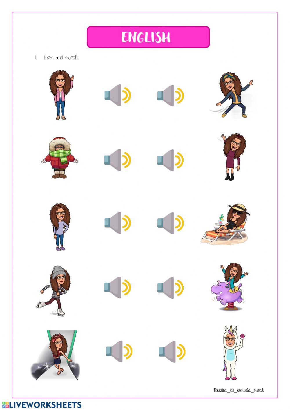 Clothes. I'm wearing. Listen and match.